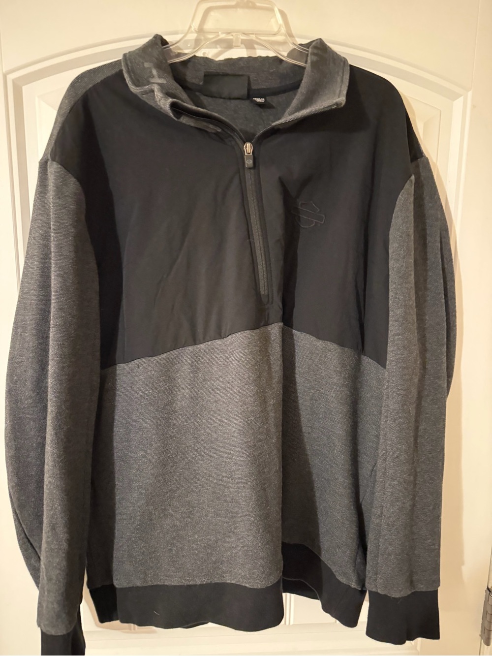 Men’s Harley-Davidson Black and Gray Half-Zip Pullover Sweater
